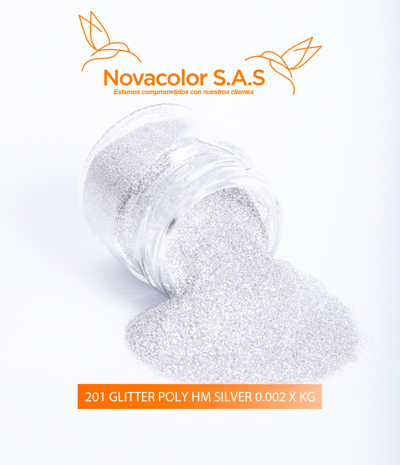 201 GLITTER POLY HM SILVER 0.002 X KG