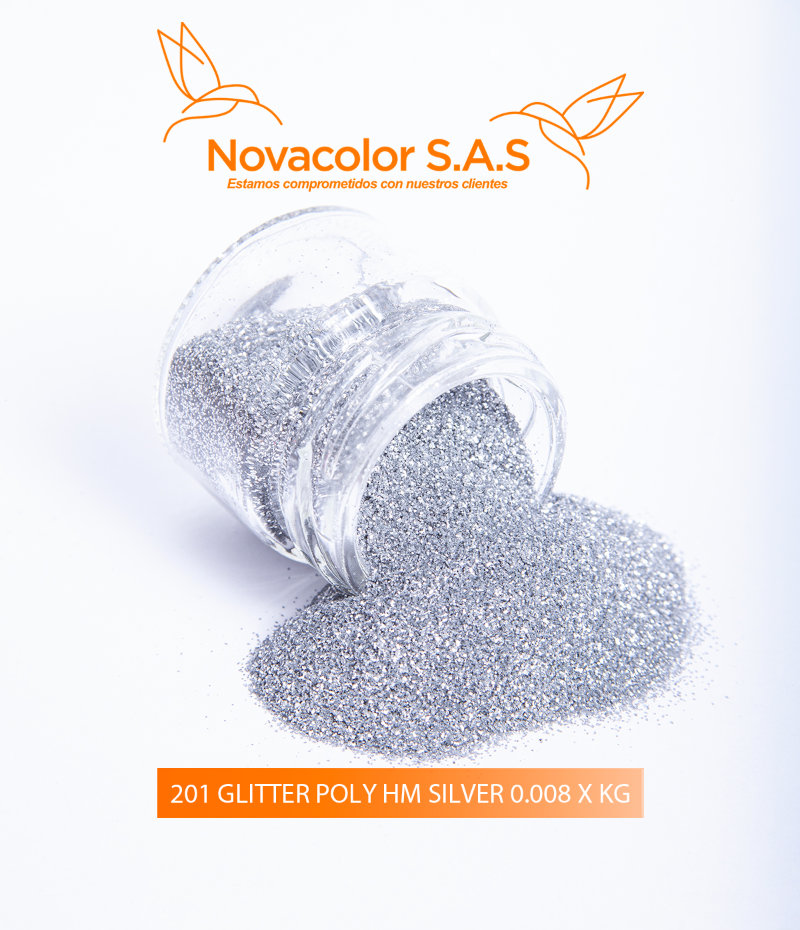 201 GLITTER POLY HM SILVER 0.008 X KG