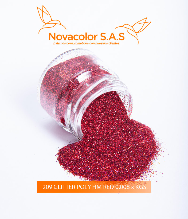 209 GLITTER POLY HM RED 0.008 x KGS