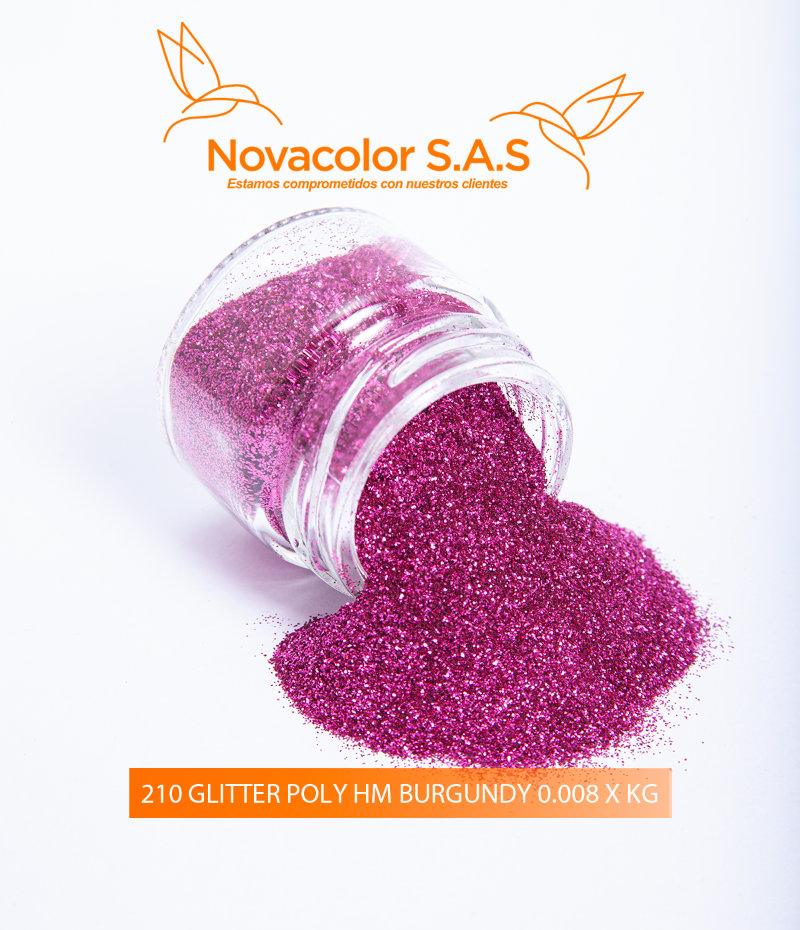 210 GLITTER POLY HM BURGUNDY 0.008 X KG