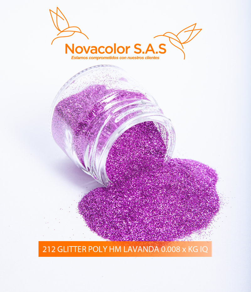 212 GLITTER POLY HM LAVANDA 0.008 x KG IQ