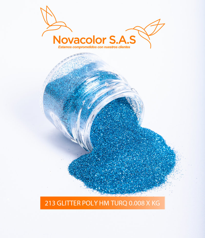 213 GLITTER POLY HM TURQ 0.008 X KG