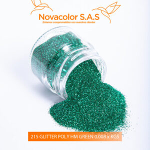 215 GLITTER POLY HM GREEN 0.008 x KGS