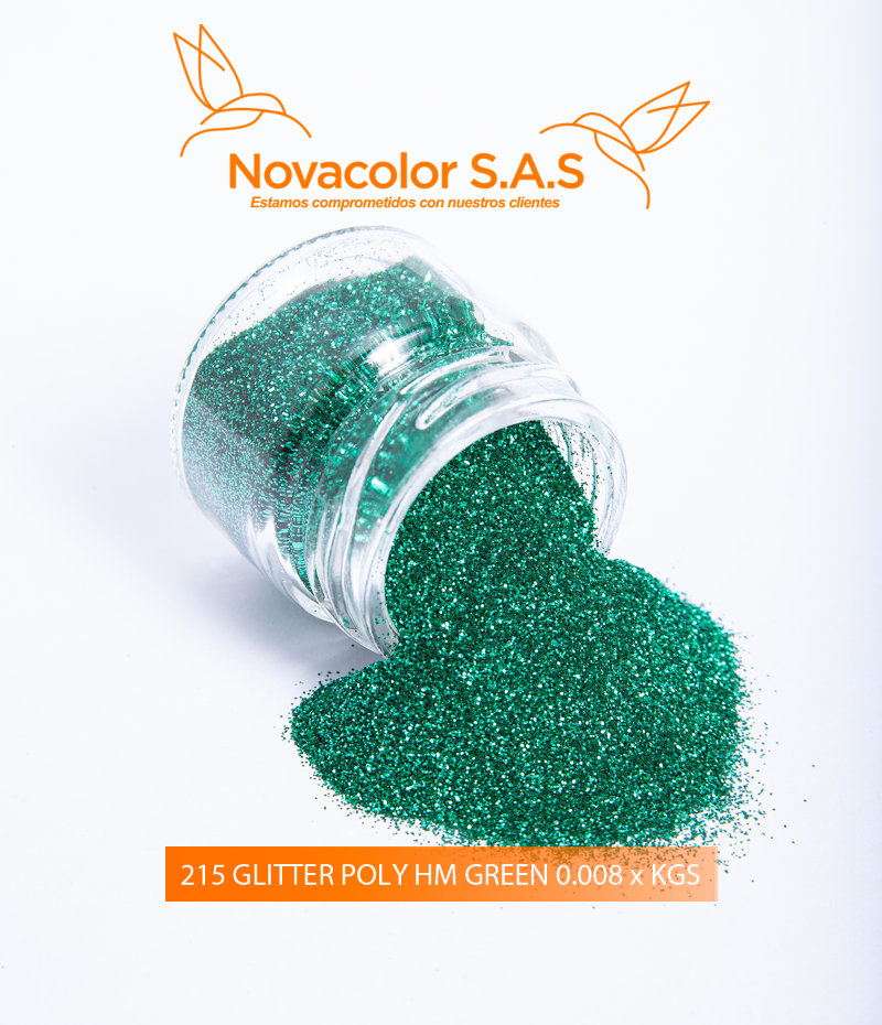 215 GLITTER POLY HM GREEN 0.008 x KGS