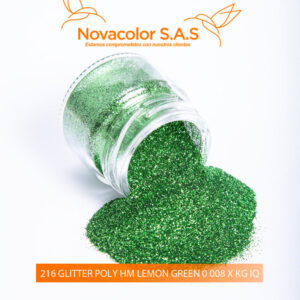216 GLITTER POLY HM LEMON GREEN 0 008 X KG IQ