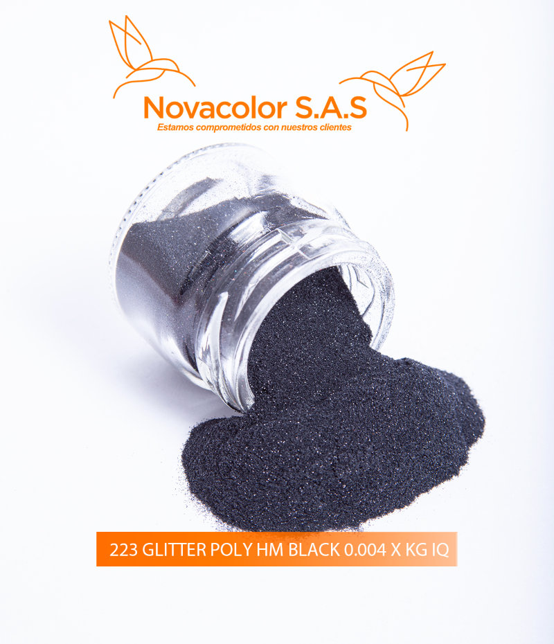 223 GLITTER POLY HM BLACK 0.004 X KG IQ