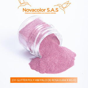 231 GLITTER POLY HM PALO DE ROSA 0 004 X KG IQ