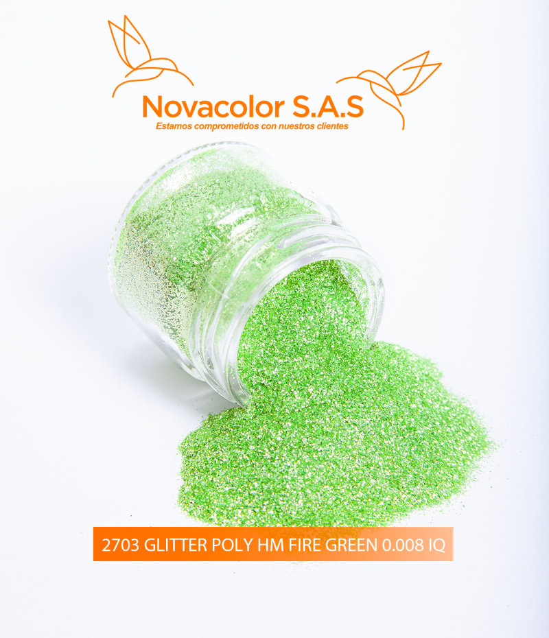 2703 GLITTER POLY HM FIRE GREEN 0.008 IQ