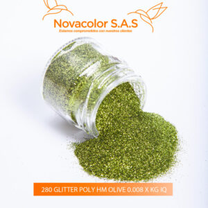 280 GLITTER POLY HM OLIVE 0.008 X KG IQ