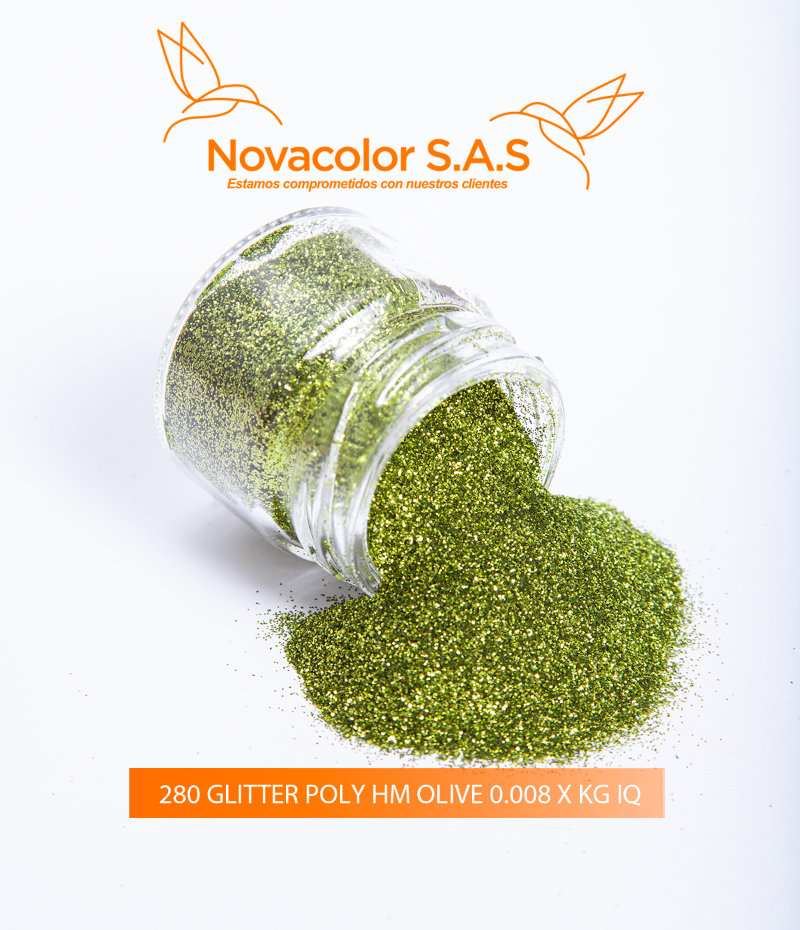 280 GLITTER POLY HM OLIVE 0.008 X KG IQ