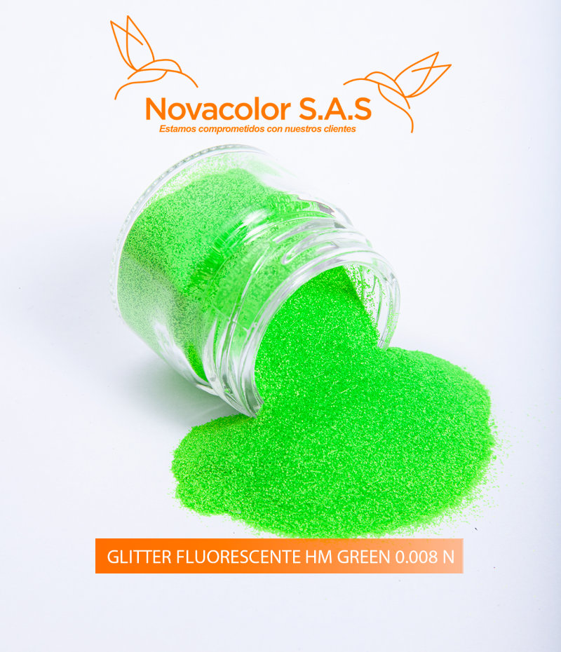GLITTER FLUORESCENTE HM GREEN 0.008 N