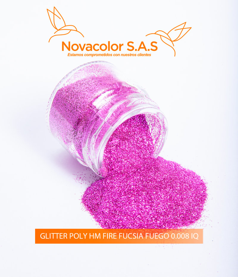 GLITTER POLY HM FIRE FUCSIA FUEGO 0.008 IQ