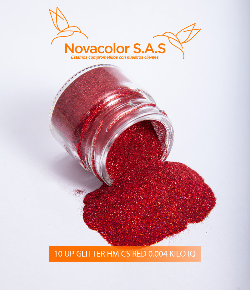 10 UP GLITTER HM CS RED 0.004 KILO IQ