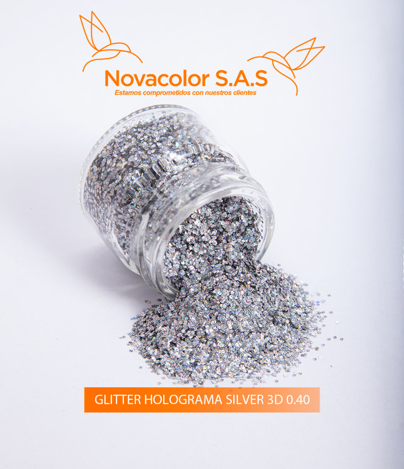 GLITTER UP HOLOGRAMA SILVER 3D 0.40