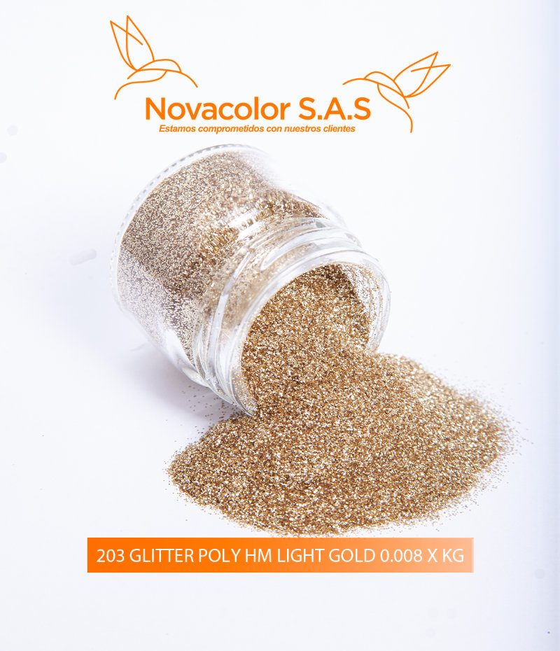 203 GLITTER POLY HM LIGTH GOLD 0.008 X KG