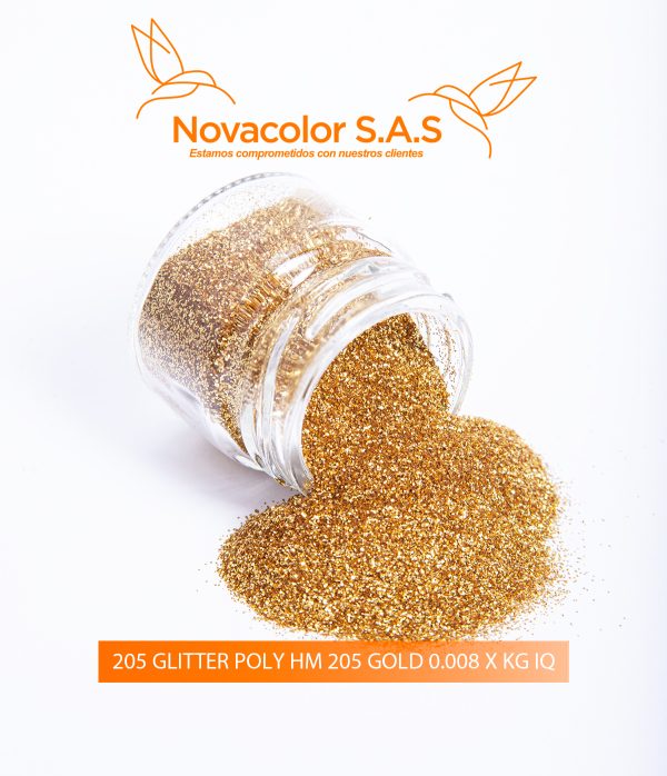 Poly Gold Color 205 GLITTER POLY HM MEDIUM GOLD 0.008 – Novacolor